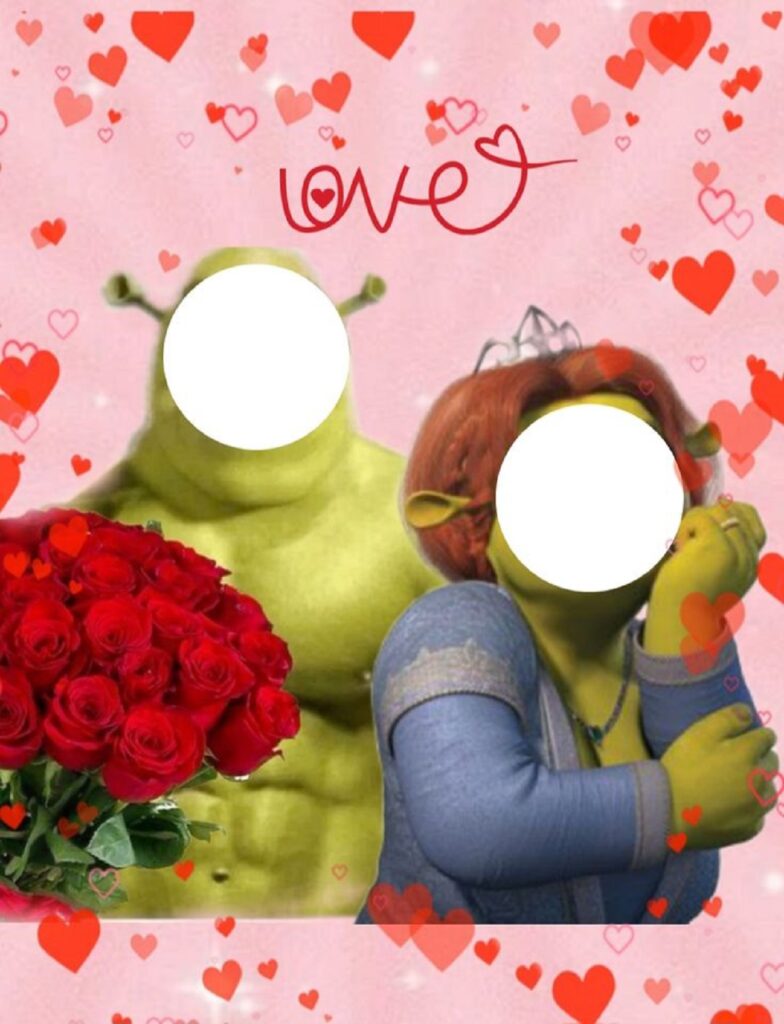 Dibujos San Valentín para poner caras Shrek