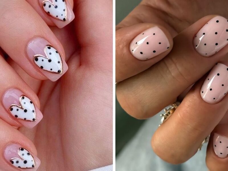 Ideas minimalistas de uñas con puntitos