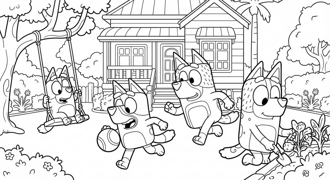 Dibujos de Bluey para Colorear: Los Más Lindos para Imprimir - dibujo 2 para colorear