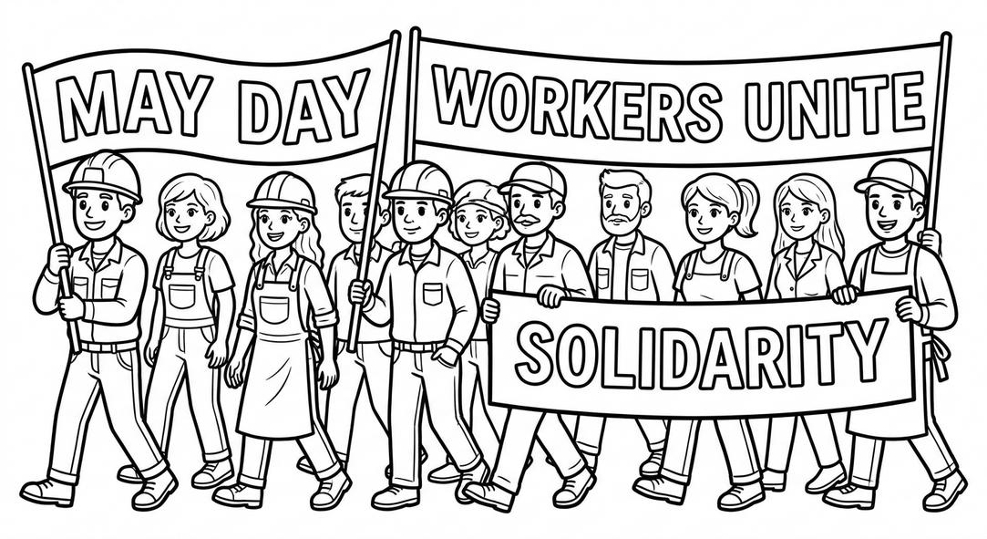 Dibujos del 1 de Mayo para Colorear e Imprimir Gratis - dibujo 2 para colorear