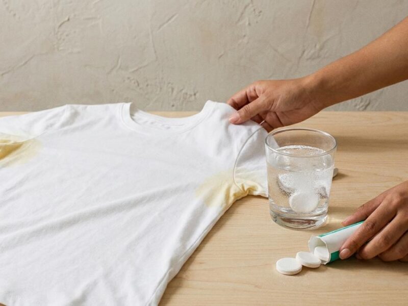 Truco con aspirinas para quitar manchas de sudor en blanco